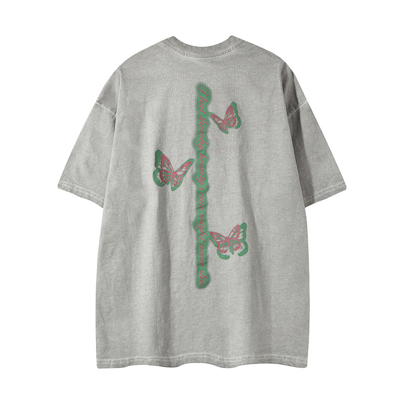 Nyc T Shirt Butterfly Crew Neck Short Sleeve T-Shirt Summer Loose Casual Top