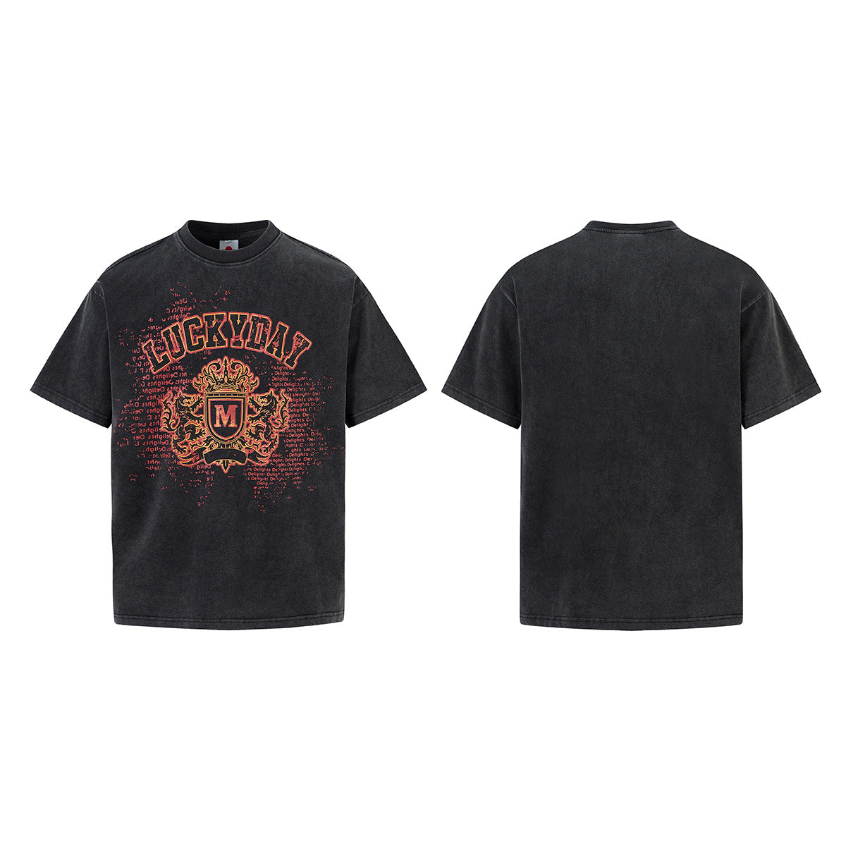 Retro Style Shirt For Men Summer Vintage Wash Short Sleeve T-Shirt