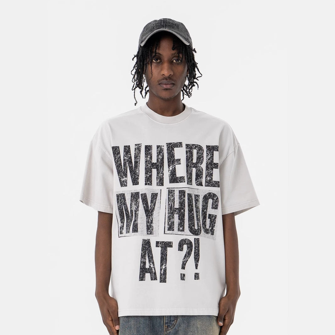 Vintage 90s Hip Hop Clothing Summer Vintage Crew Neck Short Sleeve T-Shirt