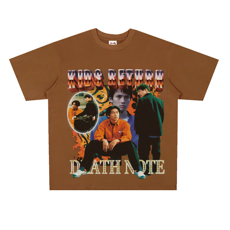 Film Star T Shirt North Kids Return Loose Heavy American Retro Street T-shirt