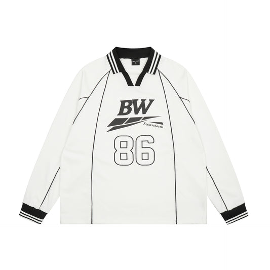 New York Hip Hop Style Lapel Sweater Casual Top
