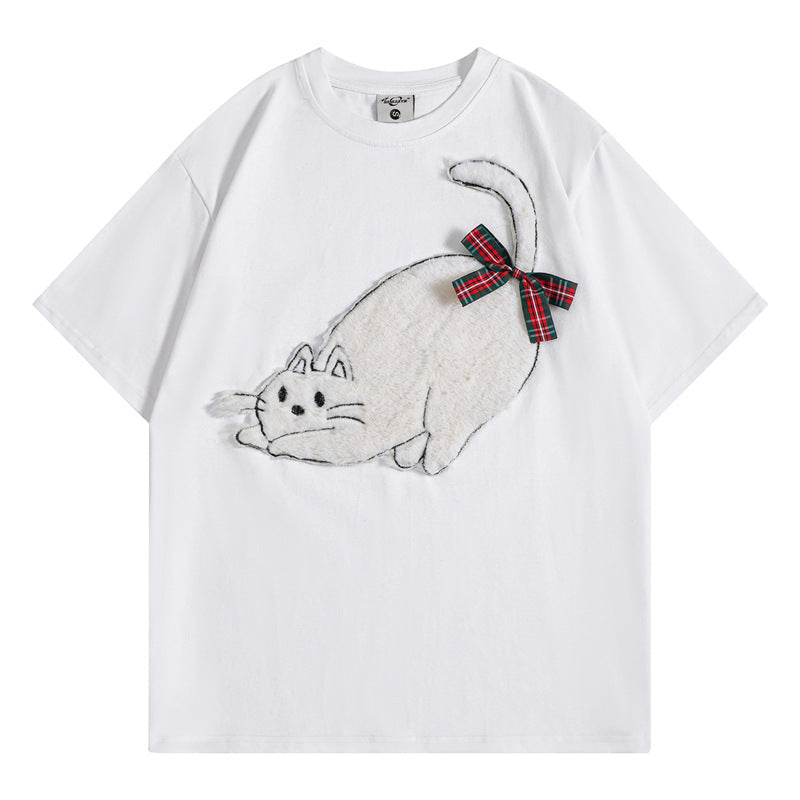 Camisetas streetwear Summer Vintage Pussy Casual Loose Short Sleeve T-Shirt