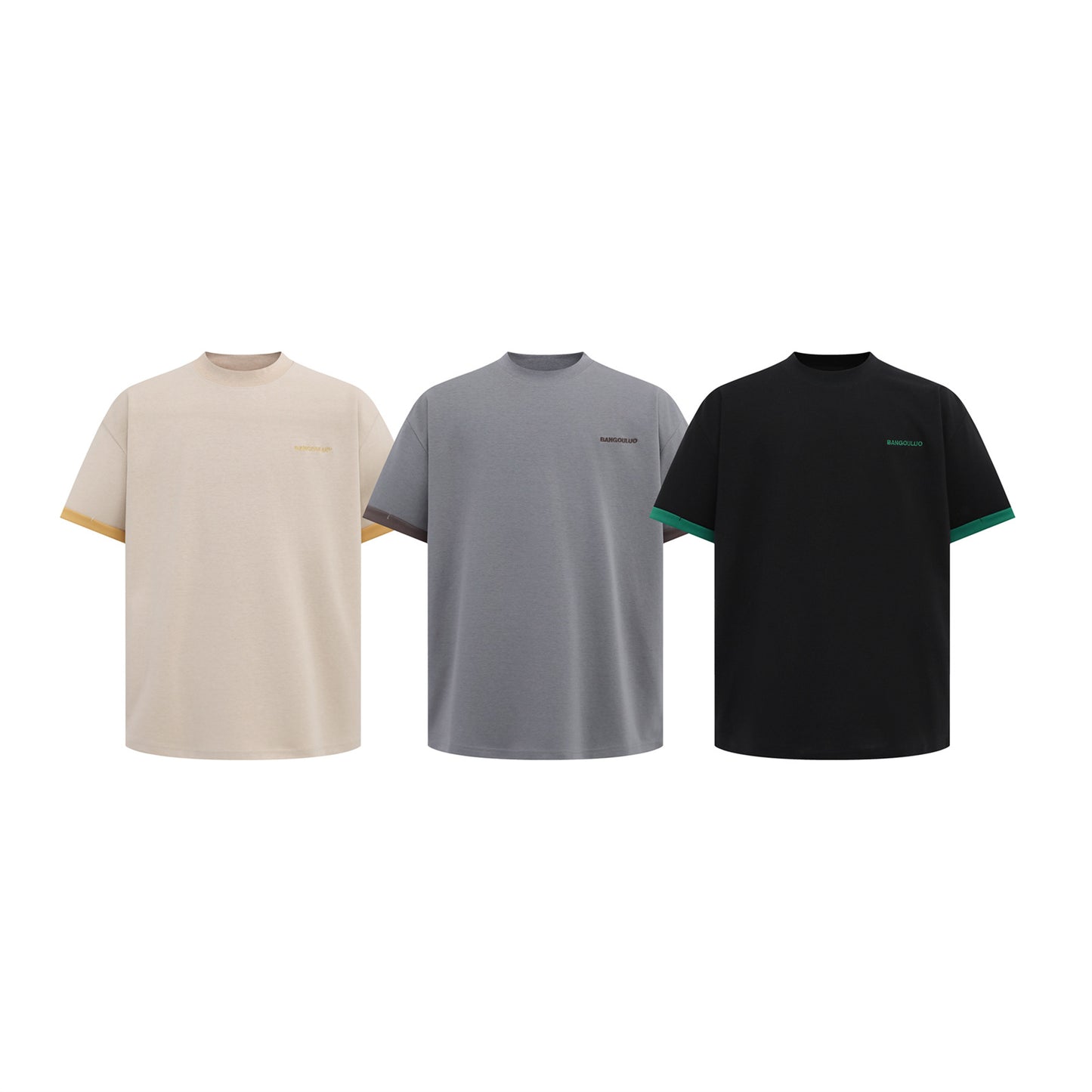 USA Vintage T-Shirt Contrast Letter Embroidery Men's and Women's Summer Loose