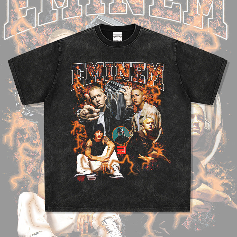New york hip hop shop vintage hip hop Eminem print short sleeve t-shirt