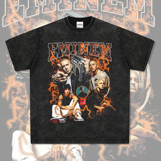 New york hip hop shop vintage hip hop Eminem print short sleeve t-shirt