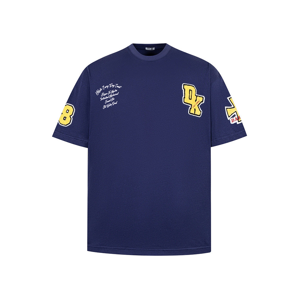 T shirt vintage usa embroidery short sleeve t-shirt men