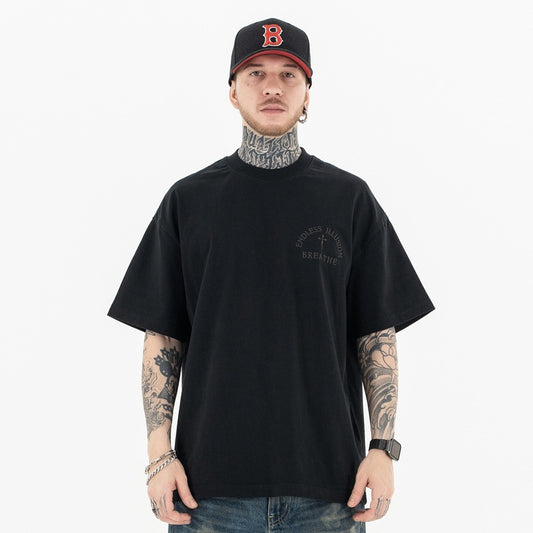Vintage 90s Hip Hop Clothing Summer Embroidery Casual Short Sleeve T-Shirt