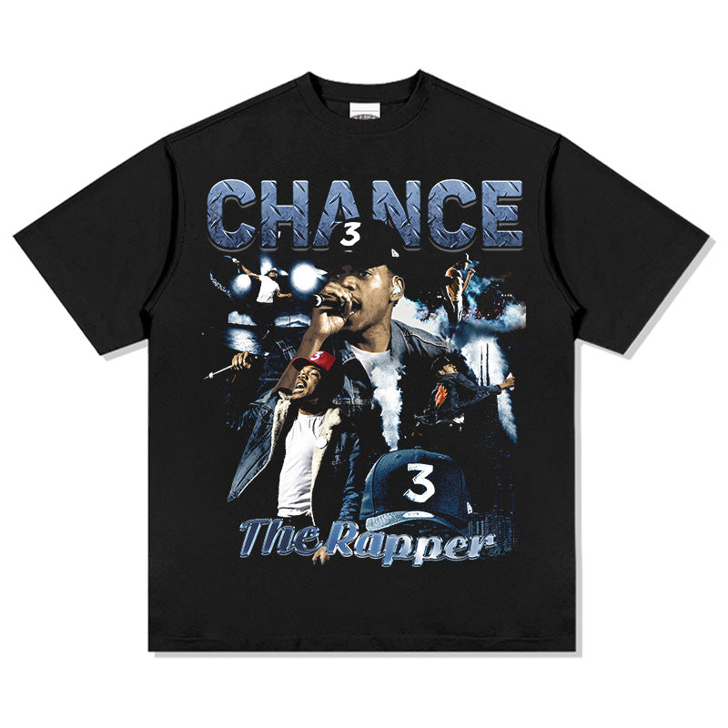 Marcas streetwear usa vintage hip hop Chano chensler print short sleeve t-shirt