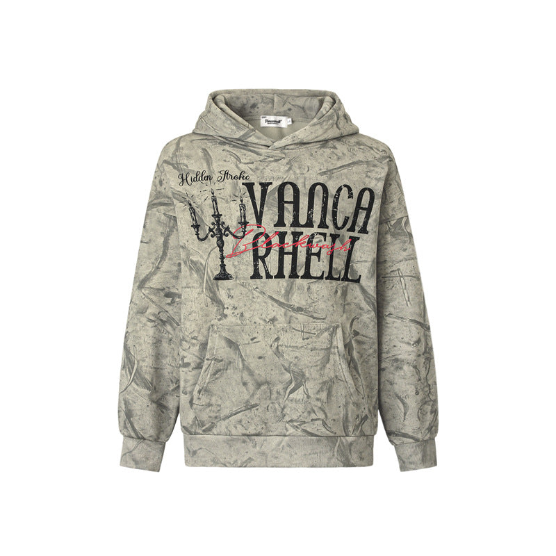 Streetwear Hoodie Vintage Vintage Full Print Hooded Sweater Hip Hop Loose Hoodie