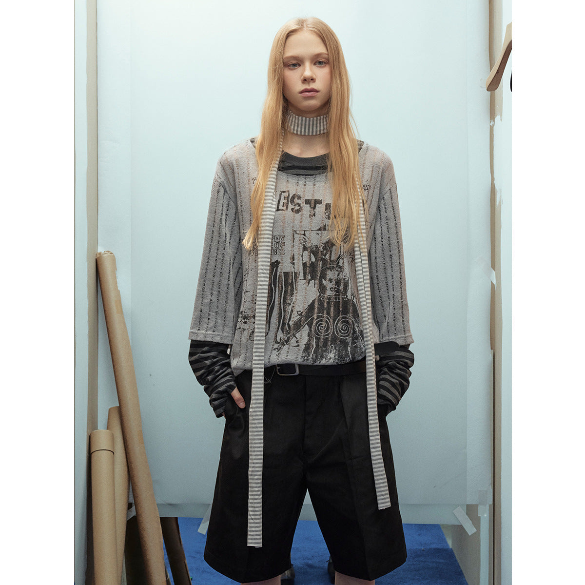 Unisex long-sleeved shirt autumcut outfake two-piece