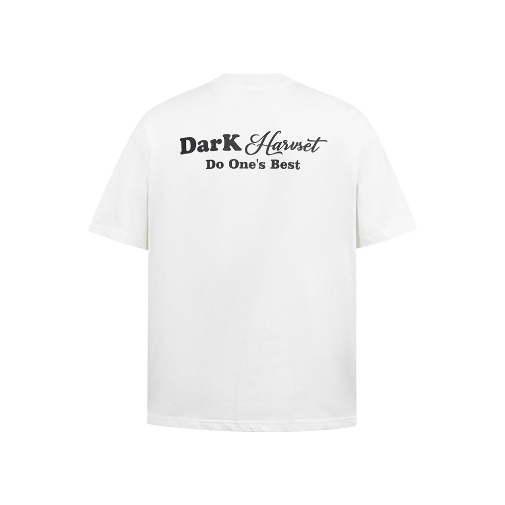 Nostalgia T Shirts Vintage Tie Creative Graffiti Print Short Sleeve T-Shirt