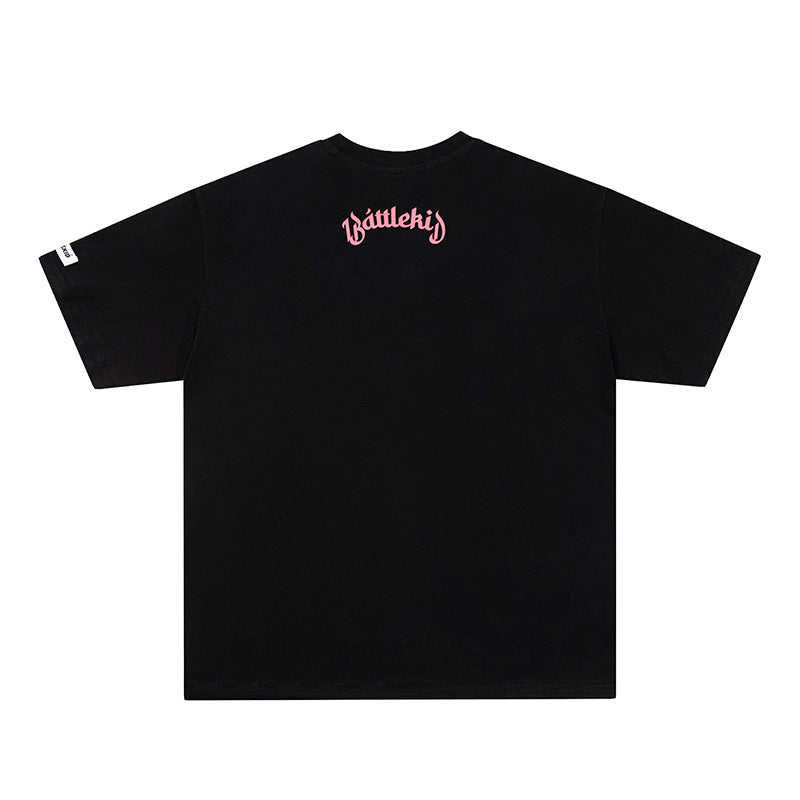 Vintage T Shirts Hip Hop Letter Print Short Sleeve T-Shirt Summer Loose