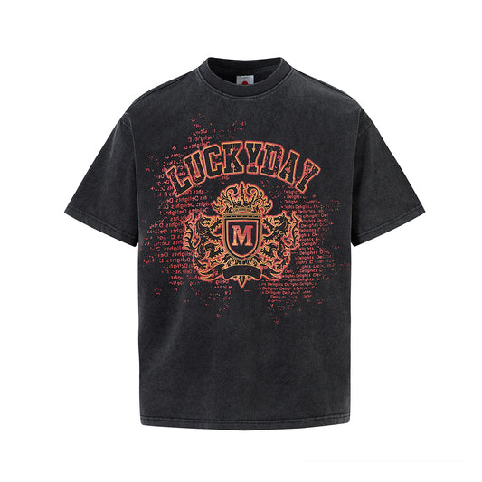 Retro Style Shirt For Men Summer Vintage Wash Short Sleeve T-Shirt