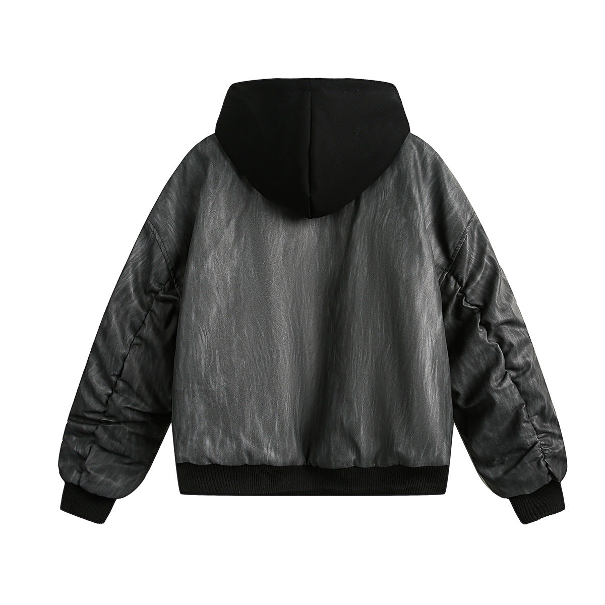 Unisex down jacket retro quilted hooded