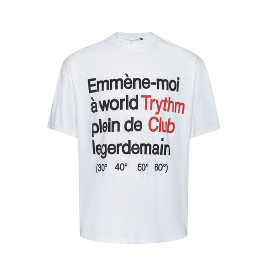 Unisex T-shirts Summer English Small Neck Men's Loose Short Sleeve T-Shirt
