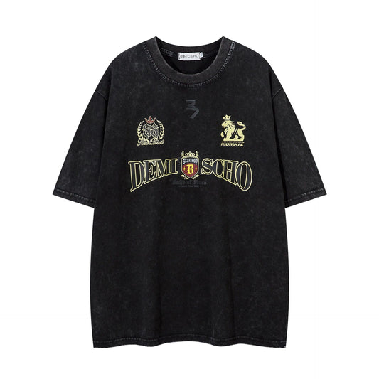 Vestimenta De Los 90 Summer Vintage Washed Old T-Shirt Short Sleeve