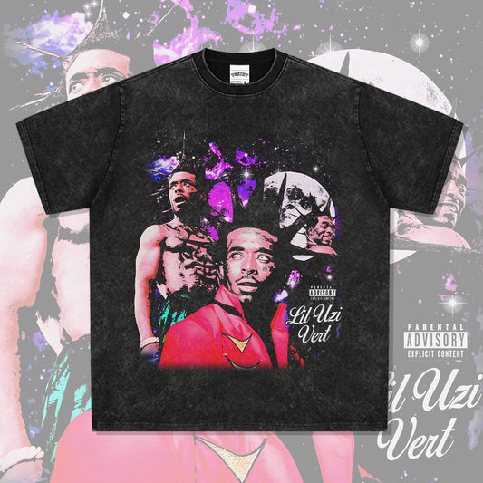 Outfit streetwear retro hip hop Lil Uzi Vert print short sleeve t-shirt