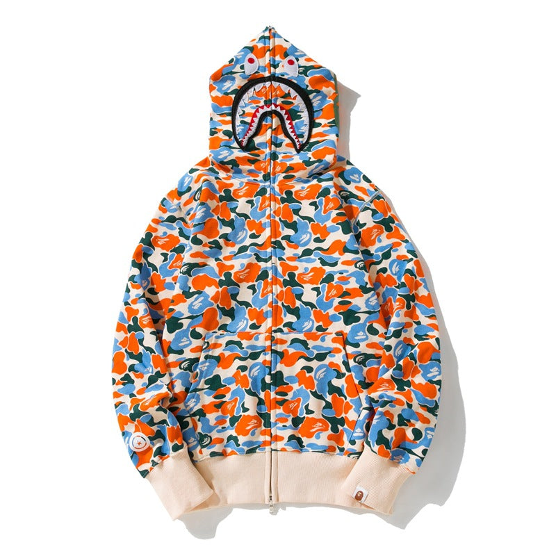 Ape Hoodie Indonesia City Limited Camo Shark Hooded Cardigan Sweater Jacket