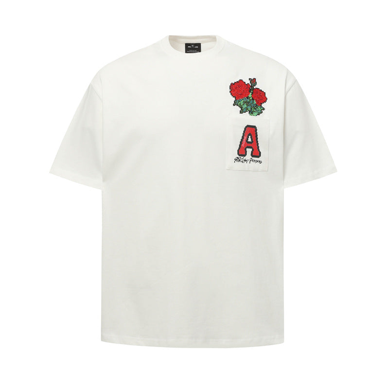 Hip Hop Shirts For Boys Vintage Rose Short Sleeve T-Shirt
