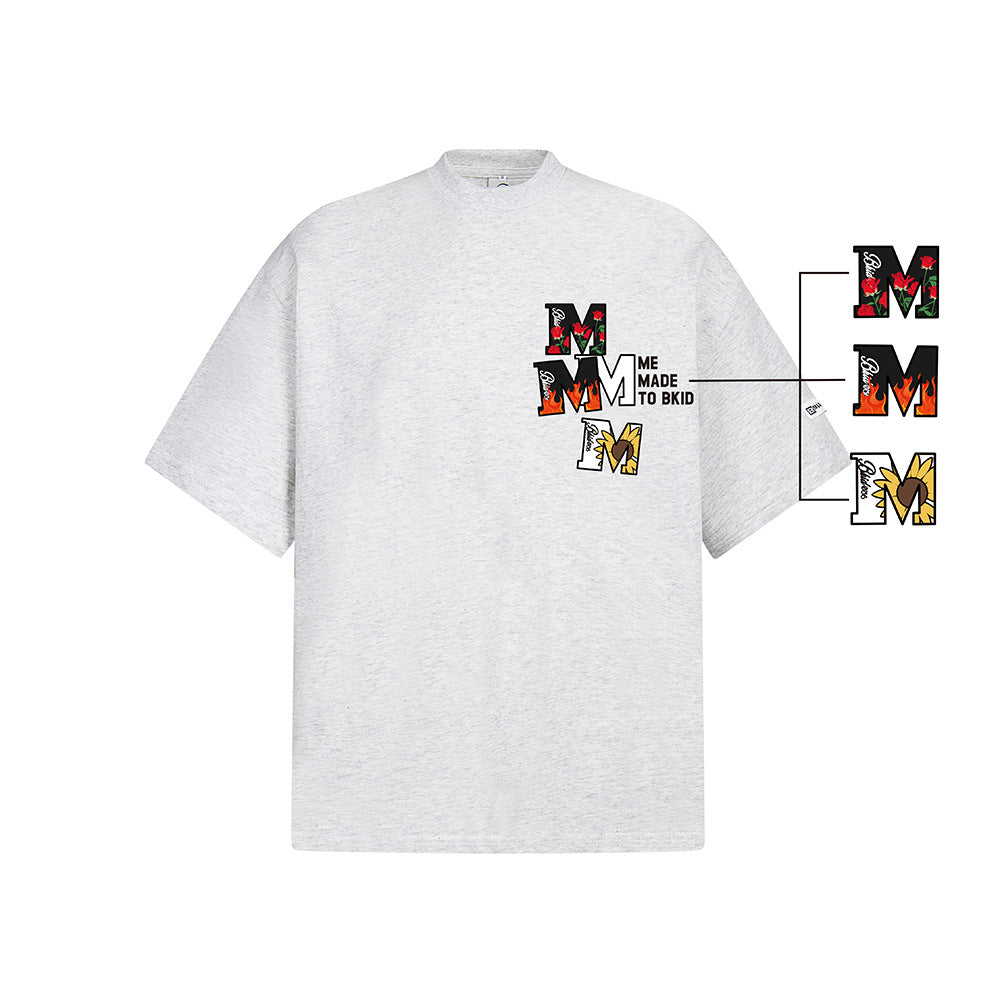 Hip Hop Clothes New York Vintage Embroidered Loose Short Sleeve T-Shirt