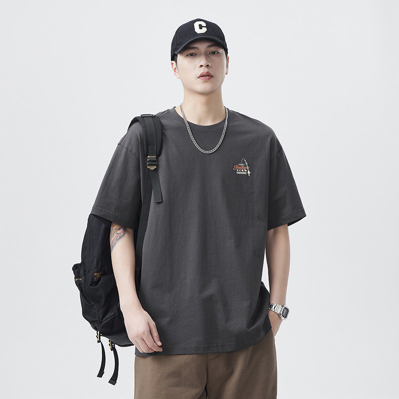 Men T-shirts Loose Summer Print Short Sleeve Top
