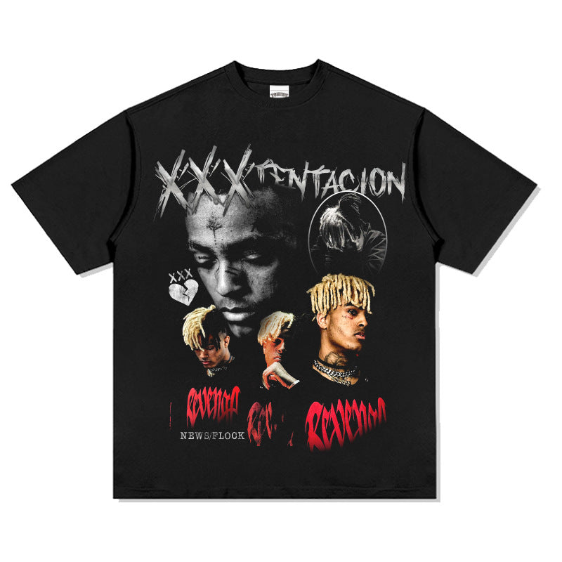 New york hip hop shop XXX Tentacion vintage vintage hip hop rap print short sleeve t-shirt