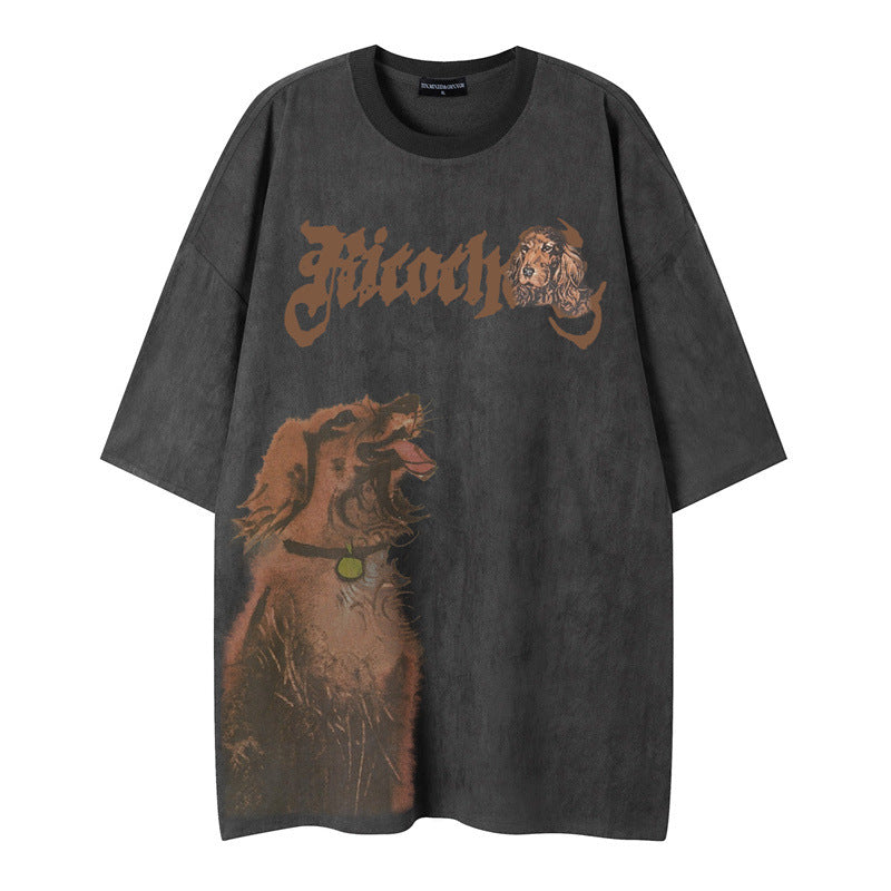 Camisetas Streetwear Summer Vintage Wolf Legend Casual Loose Short Sleeve T-Shirt