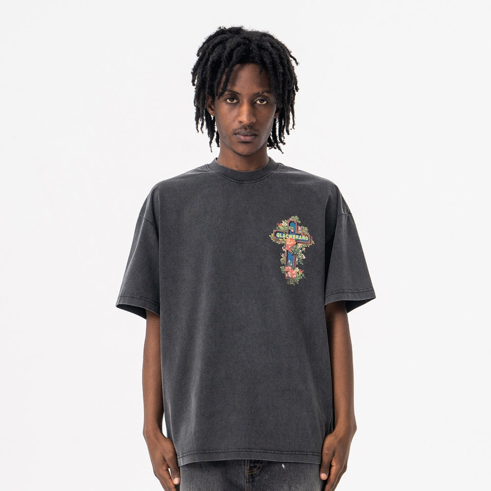Vintage 90s Hip Hop Clothing Summer Crew Neck Short Sleeve T-Shirt