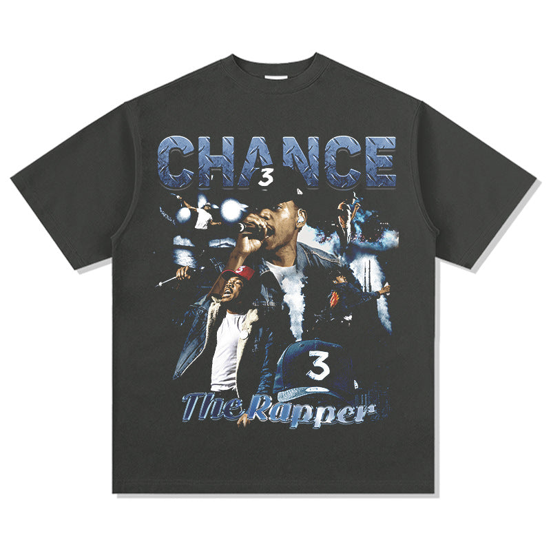 Marcas streetwear usa vintage hip hop Chano chensler print short sleeve t-shirt