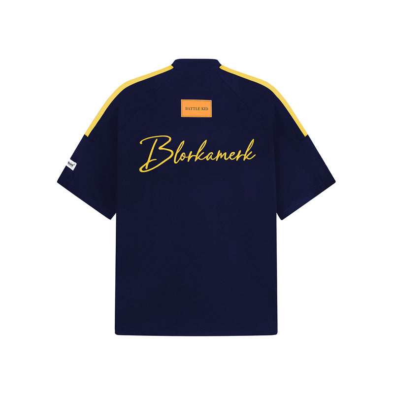 Camisas Retros Vintage Three-Bar Short Sleeve T-Shirt