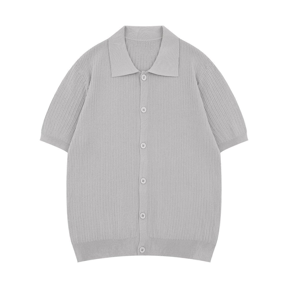 Hip hop clothing new york knitted cardigan polo lapel t-shirt