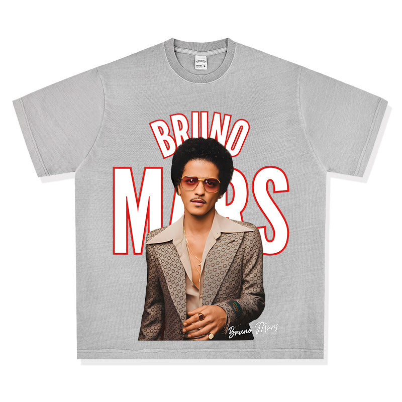 New york hip hop shop bruno mars print long sleeve short sleeve t-shirt