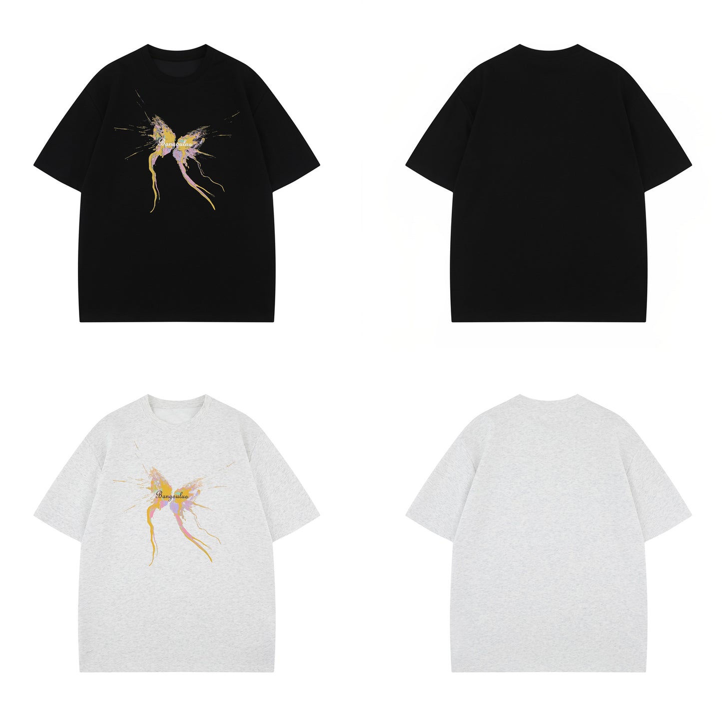 Hip hop clothing new york summer short sleeve butterfly print t-shirt