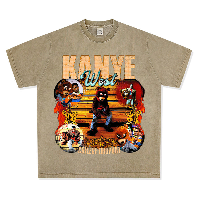 New york hip hop shop vintage hip hop kanye west print short sleeve t shirt