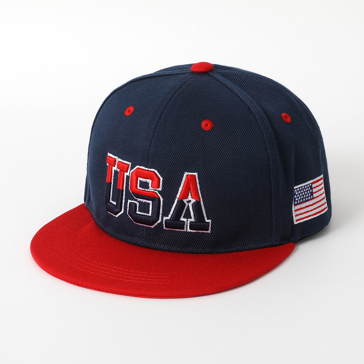 Vintage Usa Cap Flat Edge Summer Embroidered Sun Hat
