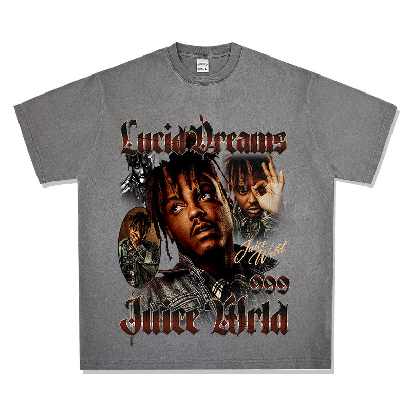 New york hip hop shop rap · Juice Wrld print hip hop, short sleeve T shirt