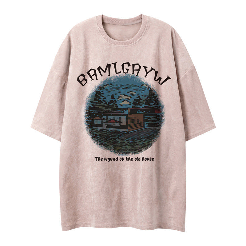 US drip outfits Summer Vintage Casual Loose Short Sleeve T-Shirts