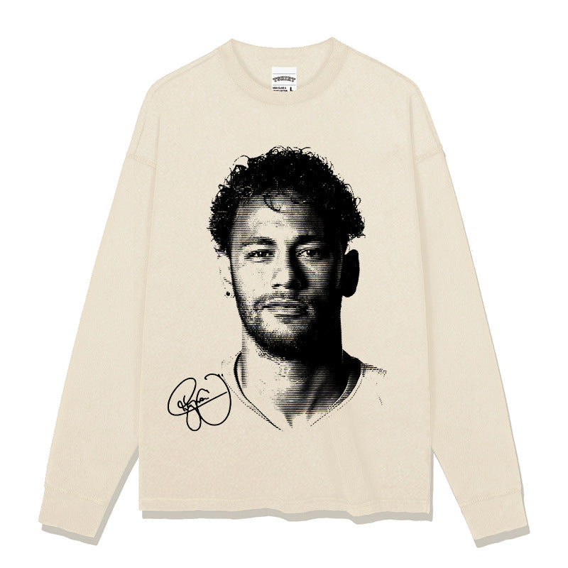New york hip hop shop vintage neymar print short sleeve casual t-shirt