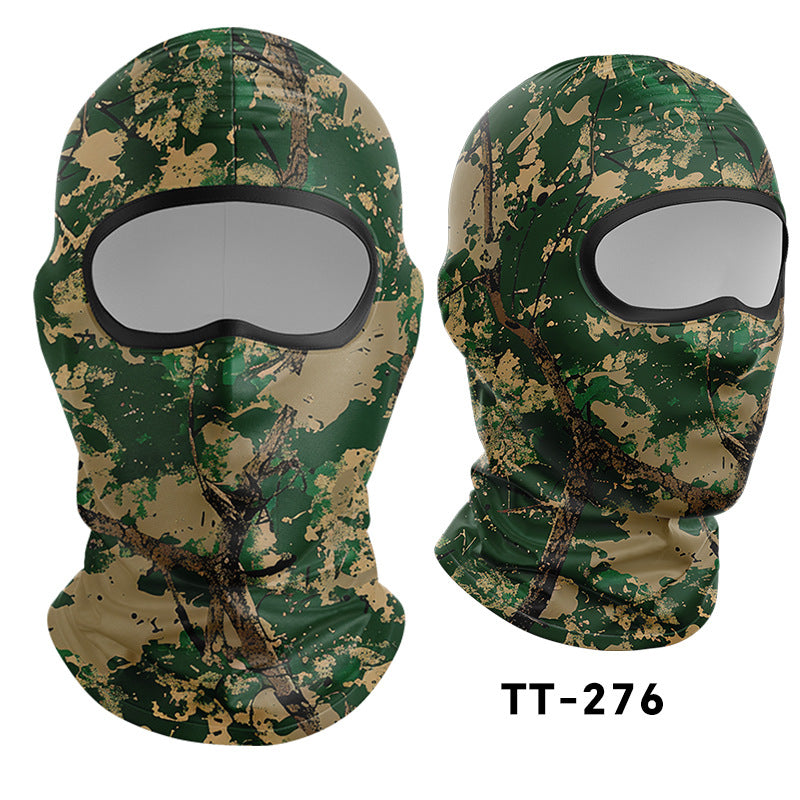 Cycling Windproof Hood Bionic Camouflage Printed Ice Silk Sunscreen Mask