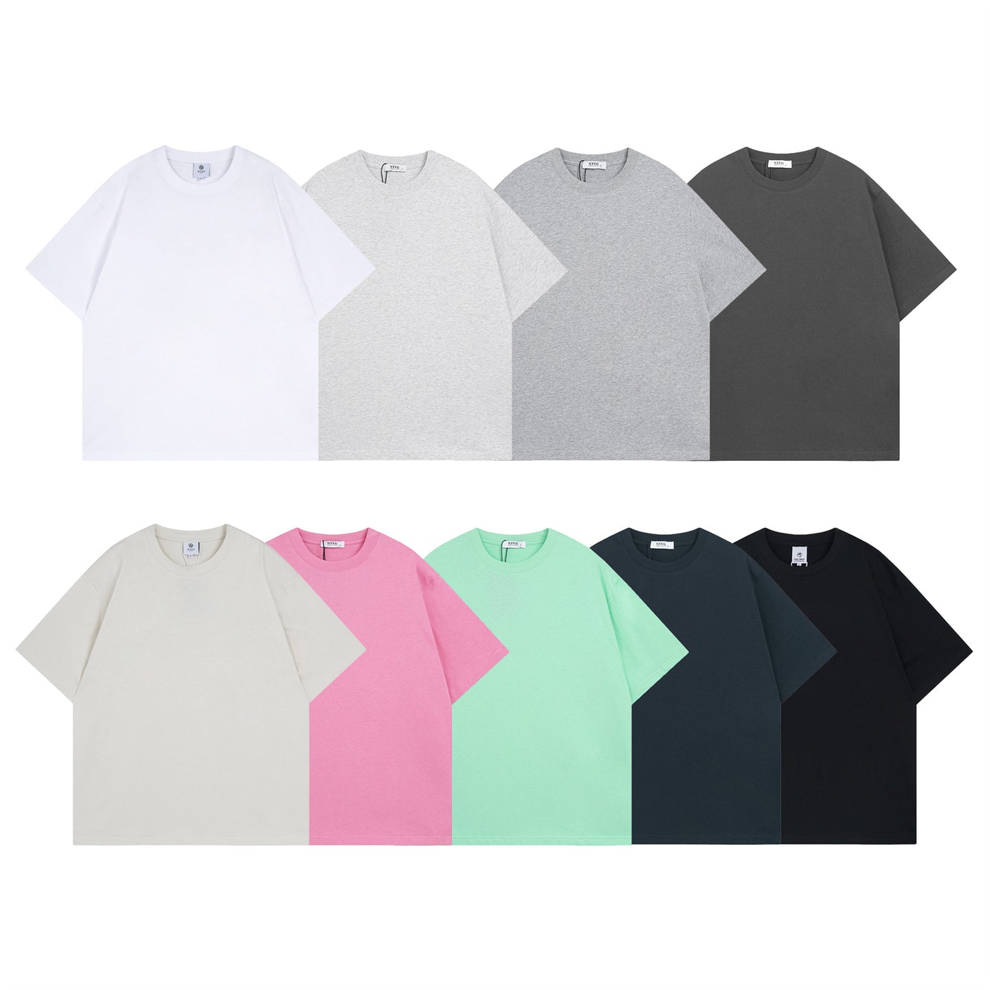 USA Vintage T-Shirt Solid Color Cotton Men's and Women's Summer Loose