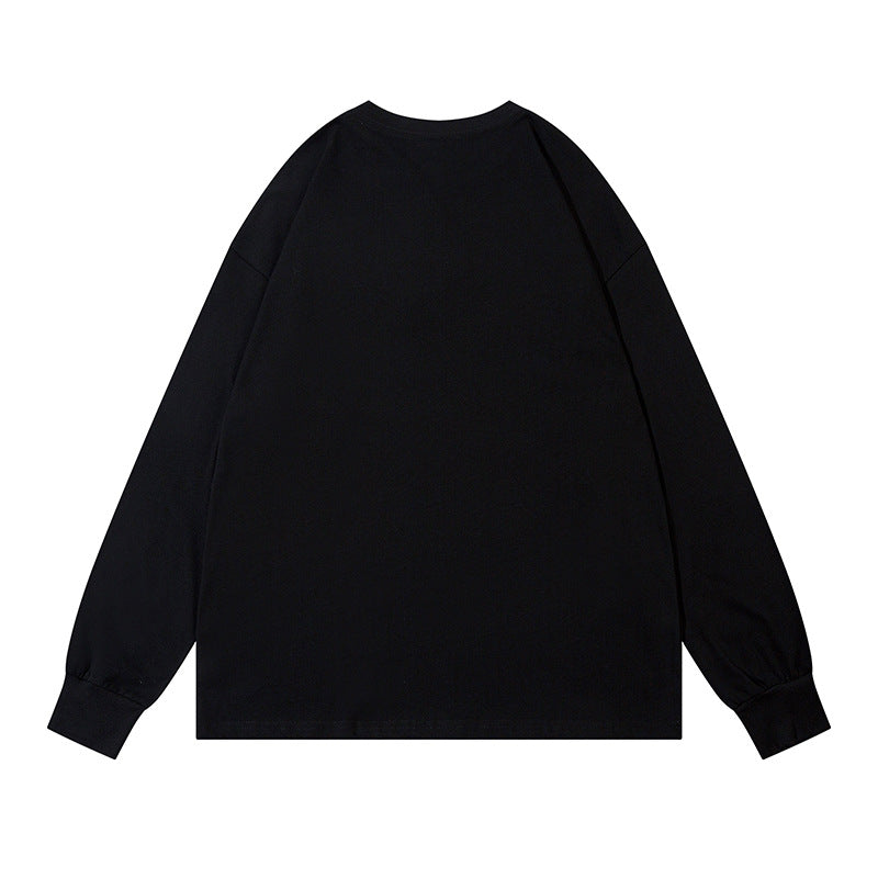 Marcas De Streetwear oversized alphabet butterfly print long-sleeved T-shirt crew neck top