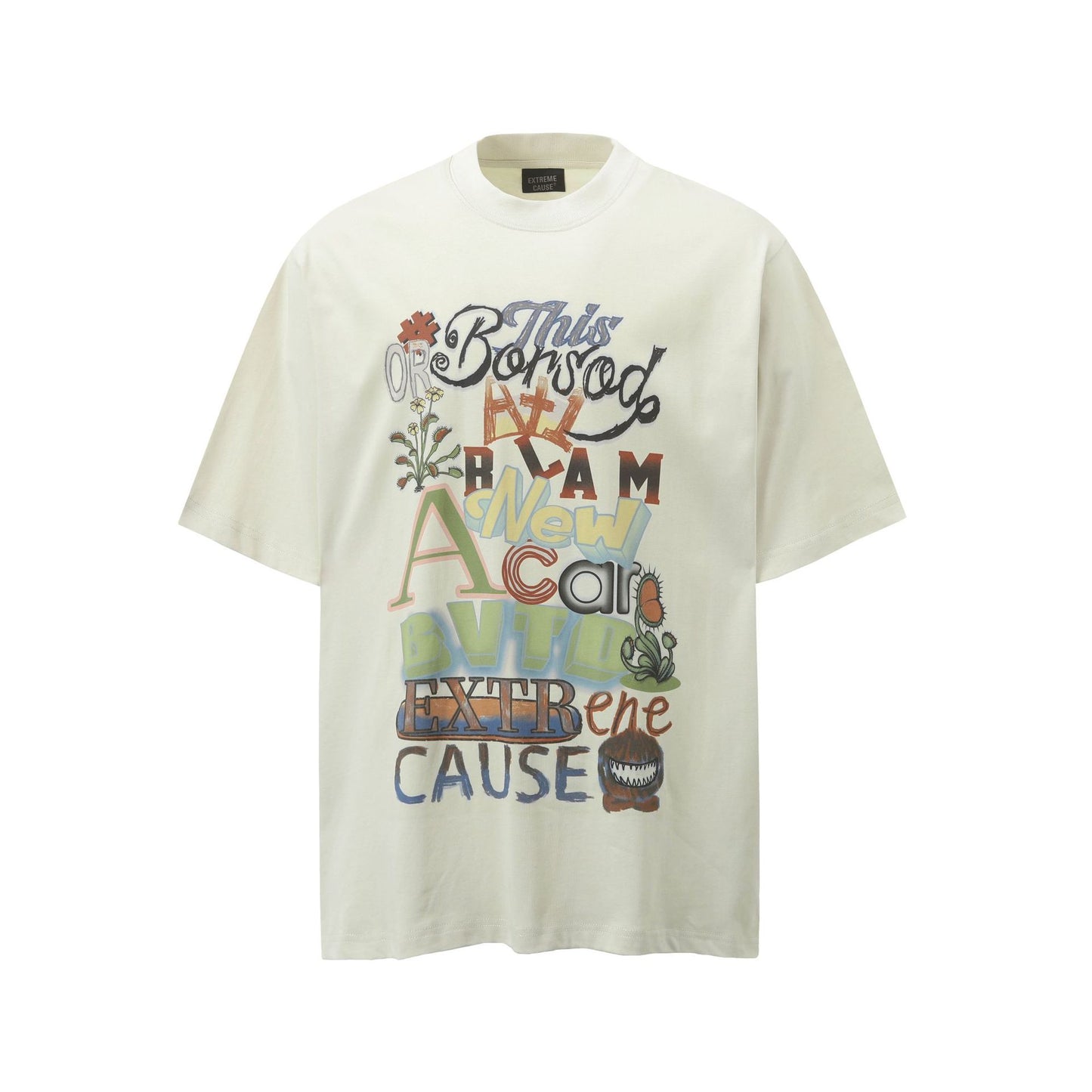 Ye T Shirt Summer Vintage Cartoon Print Short Sleeve T-Shirt