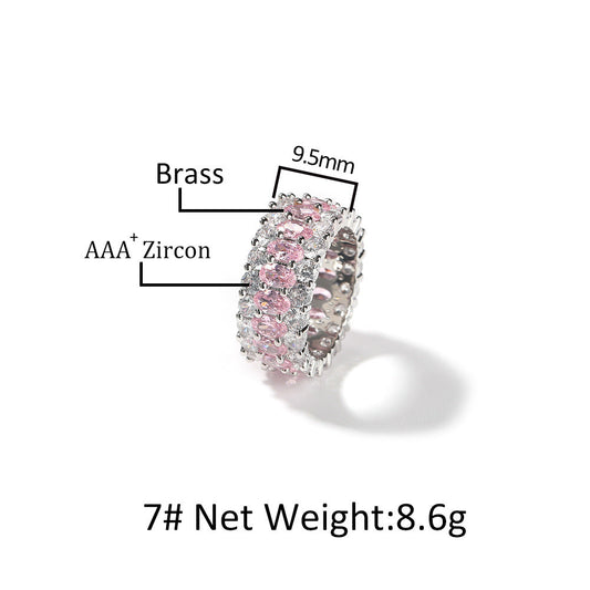 Rings Gummy Hip Hop Ring Copper Zircon Spectrum St. Valentine's