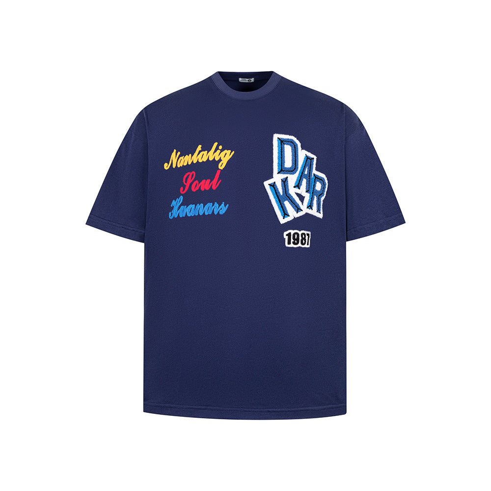Vintage Usa Shirt Summer Alphabet Short Sleeve T-Shirt