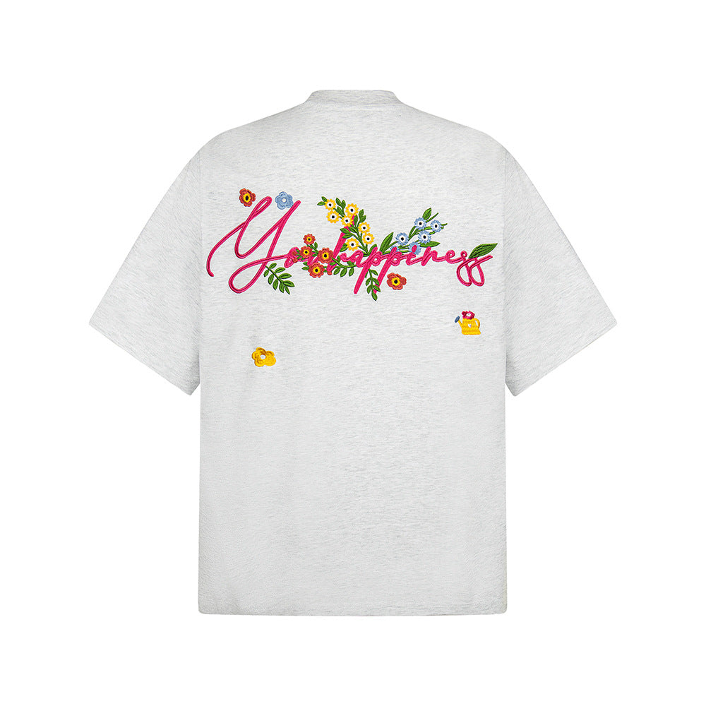 Hip Hop Clothes New York Summer Short Sleeve Crew Neck T-Shirt Embroidery