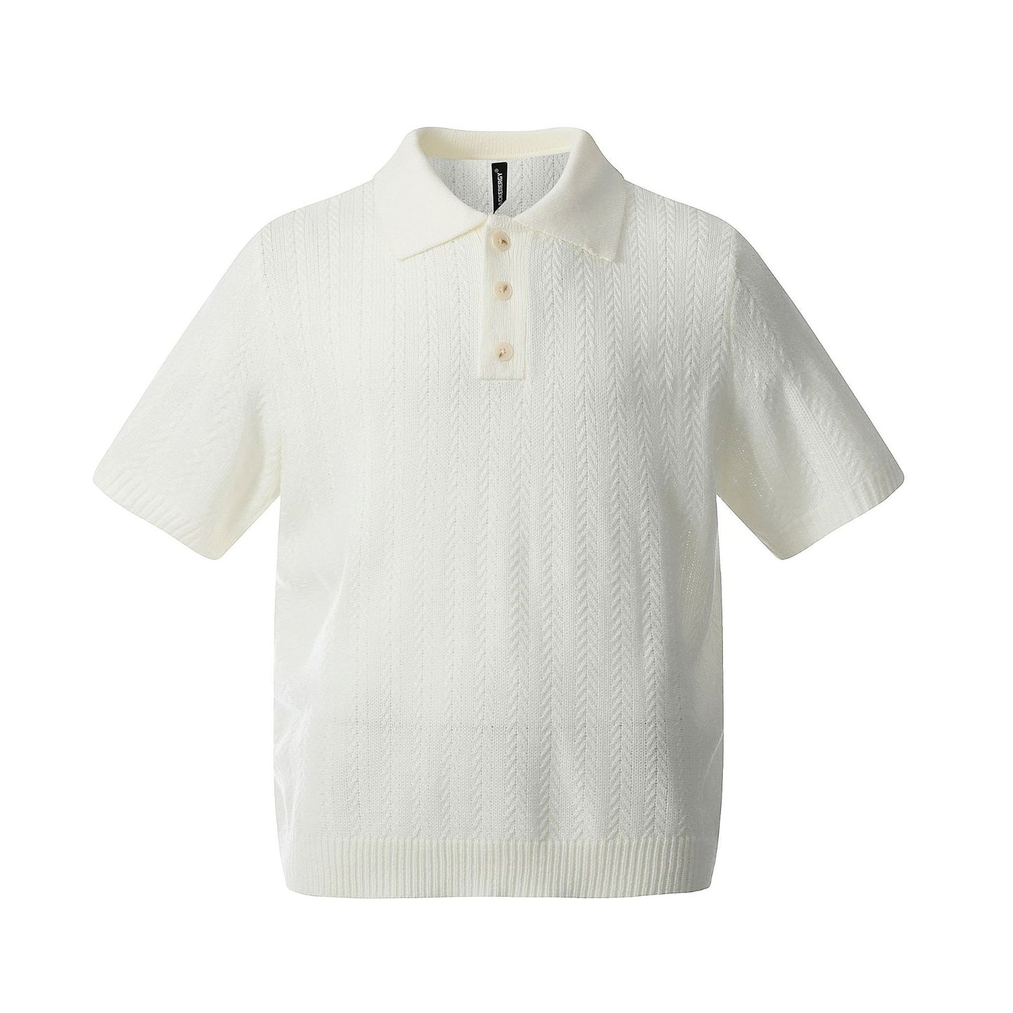 Hustle vintage summer vintage cutout knitted sweater short sleeve polo neck sweater