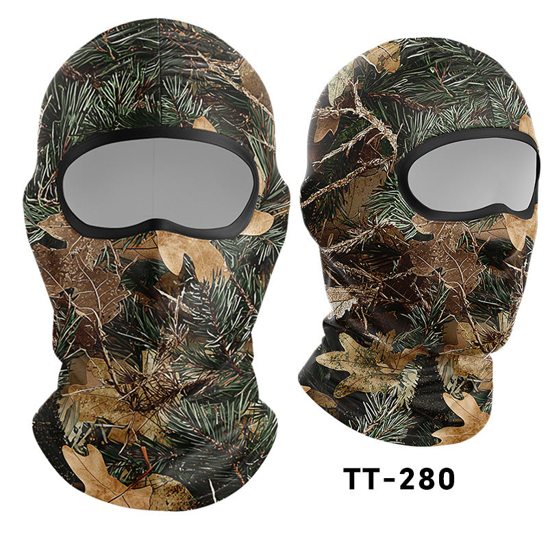 Cycling Windproof Hood Bionic Camouflage Printed Ice Silk Sunscreen Mask