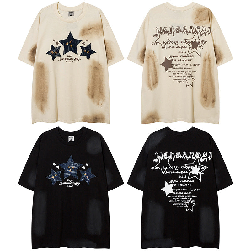 1990 Fashion T-Shirt Pentagram Short Sleeve T