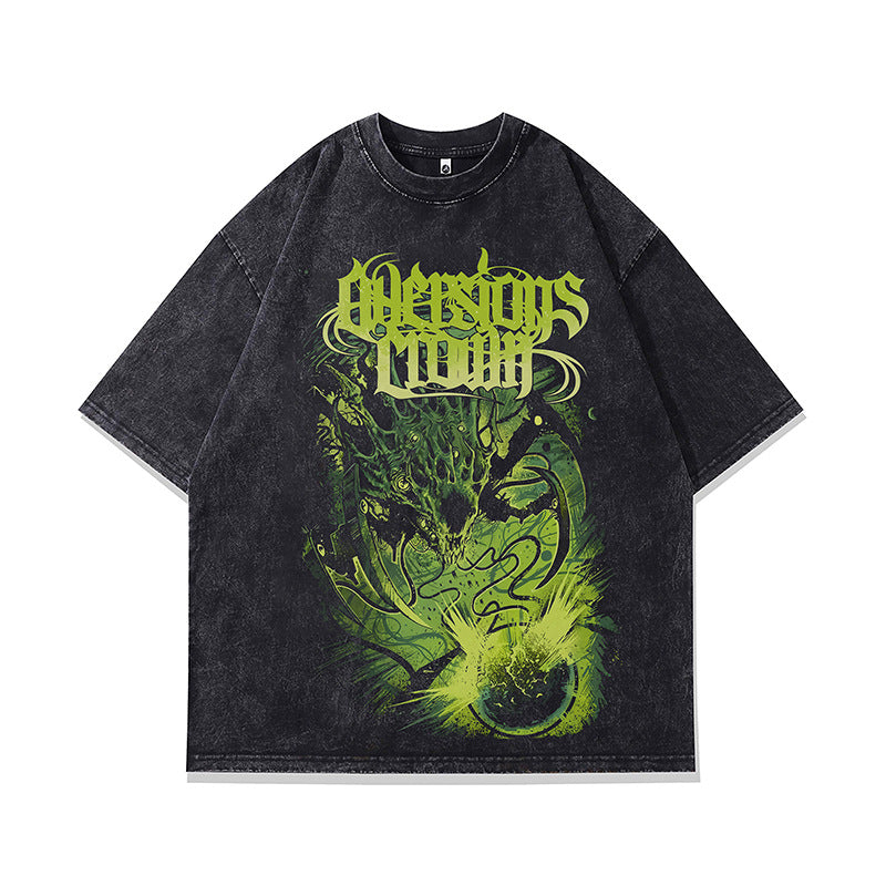 Ropa Vintage Hombre Skull Demon Vintage Old Short Sleeve T-Shirt