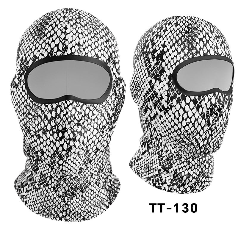 Cycling Windproof Hood Camouflage Python Ice Silk Mask Sunscreen Windproof